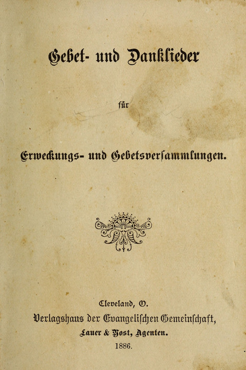 Gebet- und Danklieder: für Erweckungs- und Gebetsversammlungen page ii