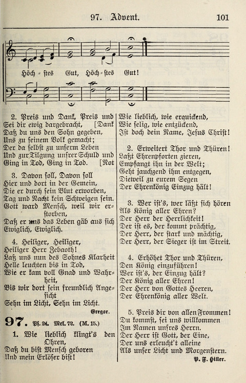 Gesangbuch für deutsche Gemeinden: enthaltend Psalmen und geistliche Lieder für öffentlichen und häuslichen Gottesdienst page 101