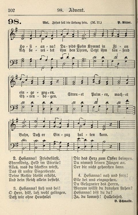 Gesangbuch für deutsche Gemeinden: enthaltend Psalmen und geistliche Lieder für öffentlichen und häuslichen Gottesdienst page 102