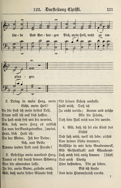 Gesangbuch für deutsche Gemeinden: enthaltend Psalmen und geistliche Lieder für öffentlichen und häuslichen Gottesdienst page 121