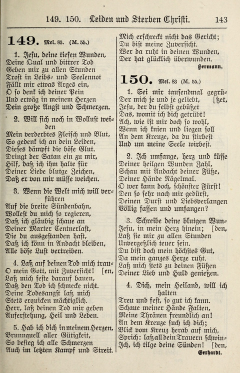 Gesangbuch für deutsche Gemeinden: enthaltend Psalmen und geistliche Lieder für öffentlichen und häuslichen Gottesdienst page 143