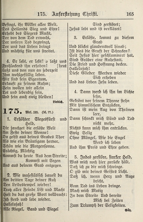 Gesangbuch für deutsche Gemeinden: enthaltend Psalmen und geistliche Lieder für öffentlichen und häuslichen Gottesdienst page 165