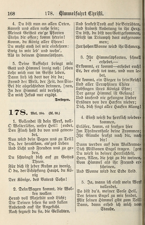 Gesangbuch für deutsche Gemeinden: enthaltend Psalmen und geistliche Lieder für öffentlichen und häuslichen Gottesdienst page 168