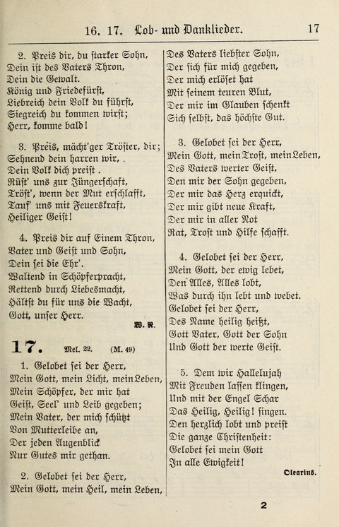 Gesangbuch für deutsche Gemeinden: enthaltend Psalmen und geistliche Lieder für öffentlichen und häuslichen Gottesdienst page 17