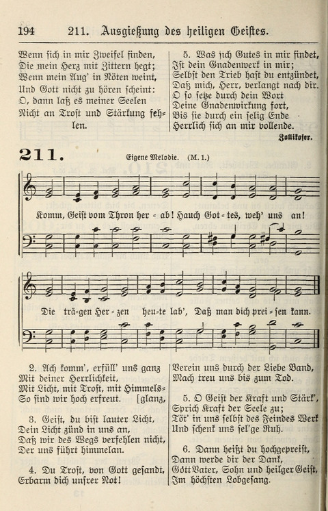 Gesangbuch für deutsche Gemeinden: enthaltend Psalmen und geistliche Lieder für öffentlichen und häuslichen Gottesdienst page 194