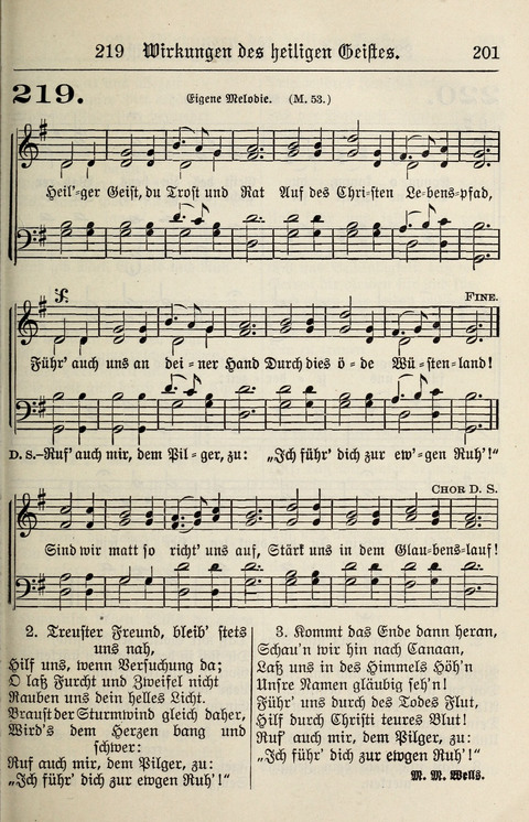 Gesangbuch für deutsche Gemeinden: enthaltend Psalmen und geistliche Lieder für öffentlichen und häuslichen Gottesdienst page 201