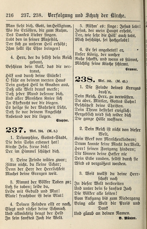 Gesangbuch für deutsche Gemeinden: enthaltend Psalmen und geistliche Lieder für öffentlichen und häuslichen Gottesdienst page 216