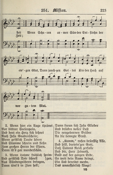 Gesangbuch für deutsche Gemeinden: enthaltend Psalmen und geistliche Lieder für öffentlichen und häuslichen Gottesdienst page 225