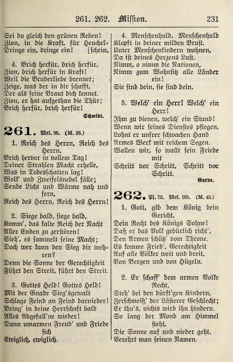 Gesangbuch für deutsche Gemeinden: enthaltend Psalmen und geistliche Lieder für öffentlichen und häuslichen Gottesdienst page 231