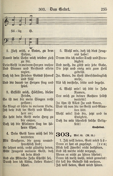 Gesangbuch für deutsche Gemeinden: enthaltend Psalmen und geistliche Lieder für öffentlichen und häuslichen Gottesdienst page 255