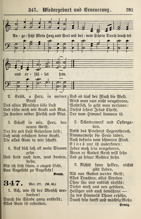 Gesangbuch für deutsche Gemeinden: enthaltend Psalmen und geistliche Lieder für öffentlichen und häuslichen Gottesdienst page 281