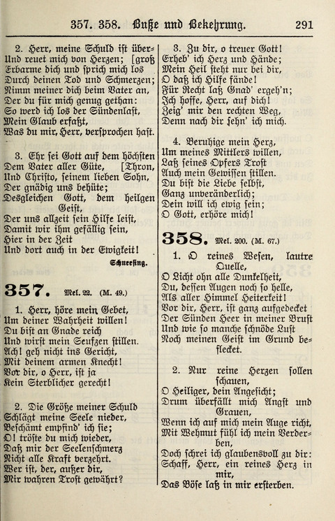 Gesangbuch für deutsche Gemeinden: enthaltend Psalmen und geistliche Lieder für öffentlichen und häuslichen Gottesdienst page 291