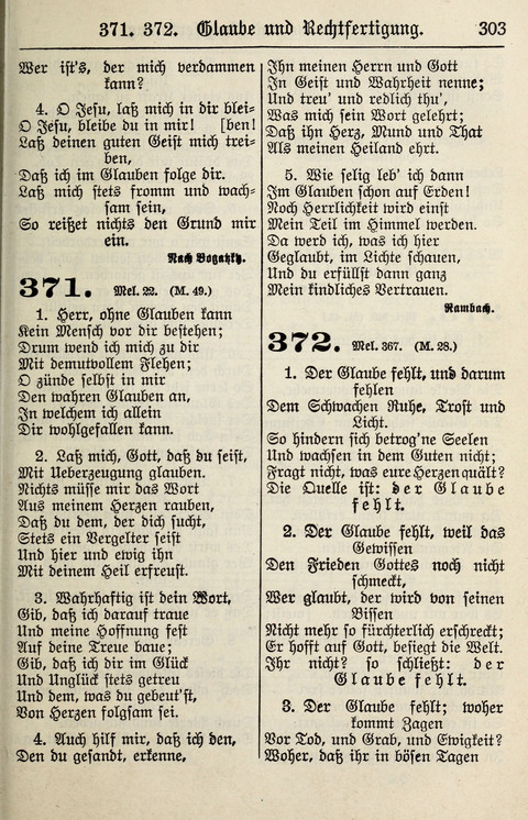 Gesangbuch für deutsche Gemeinden: enthaltend Psalmen und geistliche Lieder für öffentlichen und häuslichen Gottesdienst page 303