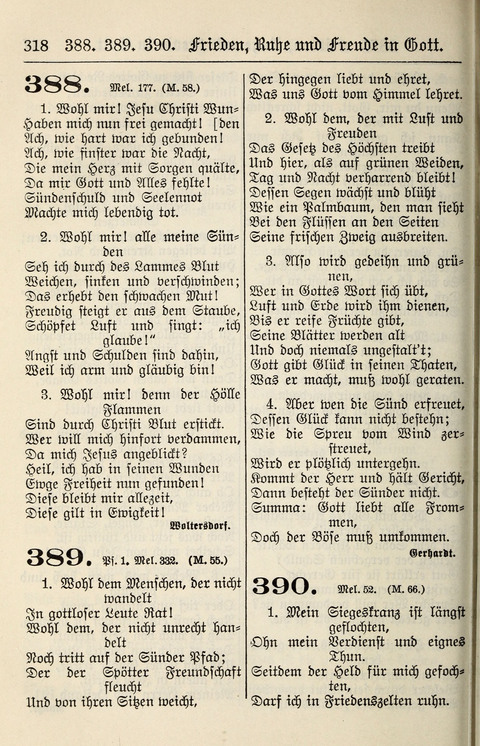 Gesangbuch für deutsche Gemeinden: enthaltend Psalmen und geistliche Lieder für öffentlichen und häuslichen Gottesdienst page 318