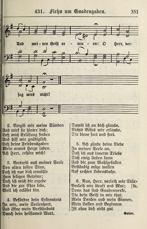 Gesangbuch für deutsche Gemeinden: enthaltend Psalmen und geistliche Lieder für öffentlichen und häuslichen Gottesdienst page 351