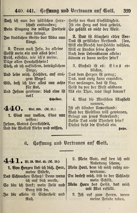 Gesangbuch für deutsche Gemeinden: enthaltend Psalmen und geistliche Lieder für öffentlichen und häuslichen Gottesdienst page 359