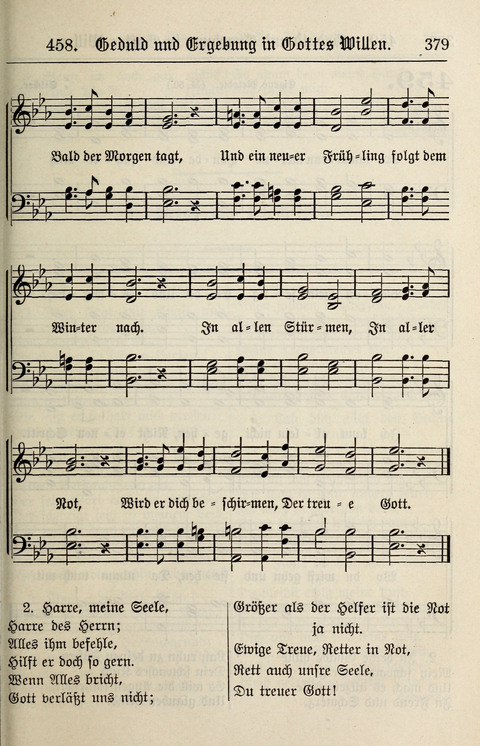 Gesangbuch für deutsche Gemeinden: enthaltend Psalmen und geistliche Lieder für öffentlichen und häuslichen Gottesdienst page 379