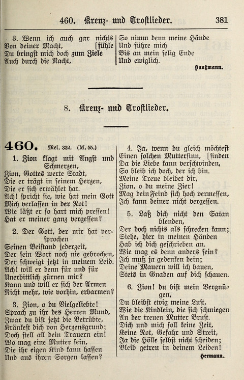 Gesangbuch für deutsche Gemeinden: enthaltend Psalmen und geistliche Lieder für öffentlichen und häuslichen Gottesdienst page 381