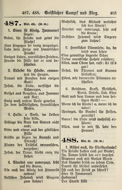 Gesangbuch für deutsche Gemeinden: enthaltend Psalmen und geistliche Lieder für öffentlichen und häuslichen Gottesdienst page 405