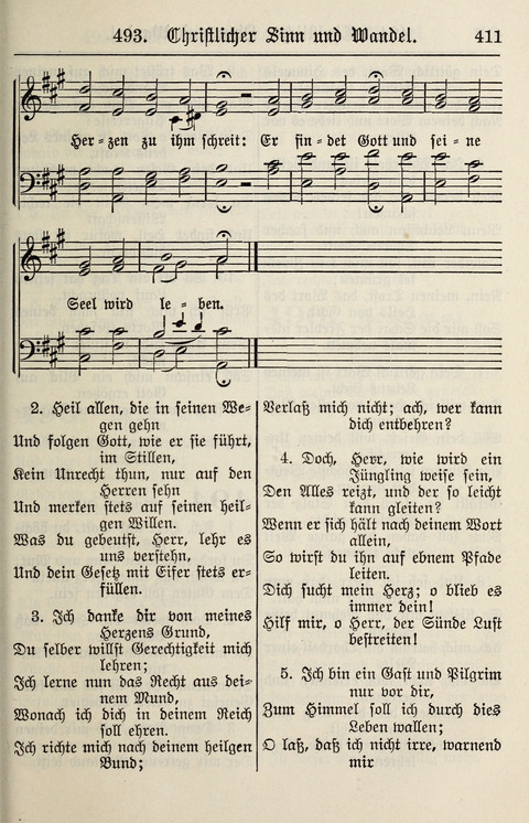 Gesangbuch für deutsche Gemeinden: enthaltend Psalmen und geistliche Lieder für öffentlichen und häuslichen Gottesdienst page 411