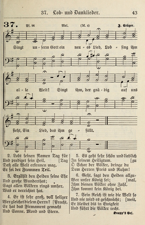 Gesangbuch für deutsche Gemeinden: enthaltend Psalmen und geistliche Lieder für öffentlichen und häuslichen Gottesdienst page 43