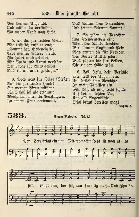 Gesangbuch für deutsche Gemeinden: enthaltend Psalmen und geistliche Lieder für öffentlichen und häuslichen Gottesdienst page 446