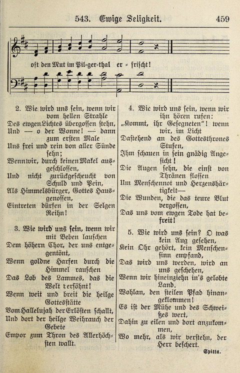 Gesangbuch für deutsche Gemeinden: enthaltend Psalmen und geistliche Lieder für öffentlichen und häuslichen Gottesdienst page 459