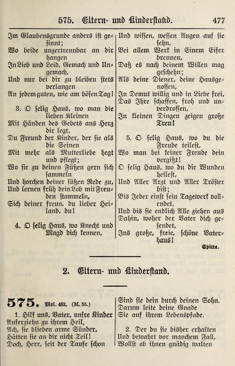 Gesangbuch für deutsche Gemeinden: enthaltend Psalmen und geistliche Lieder für öffentlichen und häuslichen Gottesdienst page 477