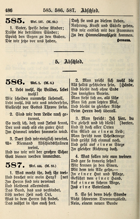 Gesangbuch für deutsche Gemeinden: enthaltend Psalmen und geistliche Lieder für öffentlichen und häuslichen Gottesdienst page 486