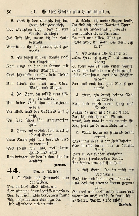 Gesangbuch für deutsche Gemeinden: enthaltend Psalmen und geistliche Lieder für öffentlichen und häuslichen Gottesdienst page 50