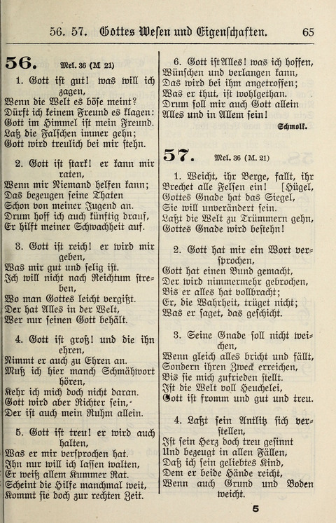 Gesangbuch für deutsche Gemeinden: enthaltend Psalmen und geistliche Lieder für öffentlichen und häuslichen Gottesdienst page 65