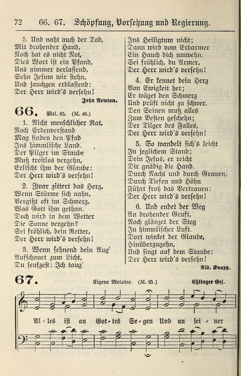 Gesangbuch für deutsche Gemeinden: enthaltend Psalmen und geistliche Lieder für öffentlichen und häuslichen Gottesdienst page 72