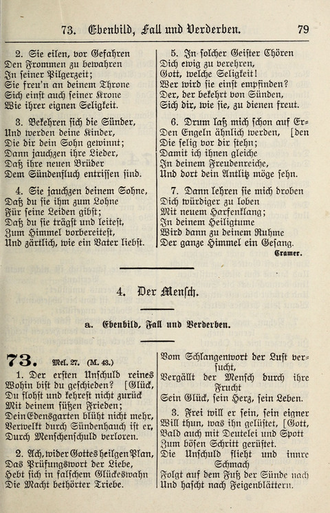 Gesangbuch für deutsche Gemeinden: enthaltend Psalmen und geistliche Lieder für öffentlichen und häuslichen Gottesdienst page 79