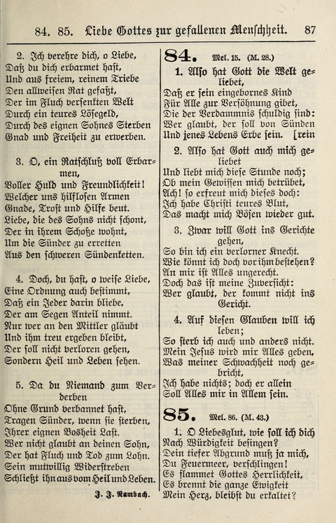 Gesangbuch für deutsche Gemeinden: enthaltend Psalmen und geistliche Lieder für öffentlichen und häuslichen Gottesdienst page 87