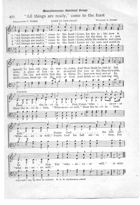 Gloria in Excelsis: a collection of responsive scripture readings, standard hymns and tunes, and spiritual songs for worship in the church and home (Abridged ed.) page 276