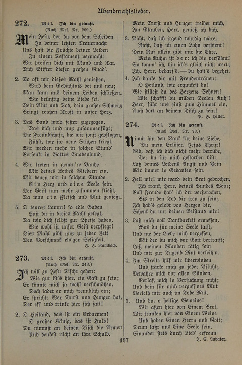 Gesangbuch der Evangelischen Gemeinschaft: für öffentlichen und häuslichen Gottesdient page 187