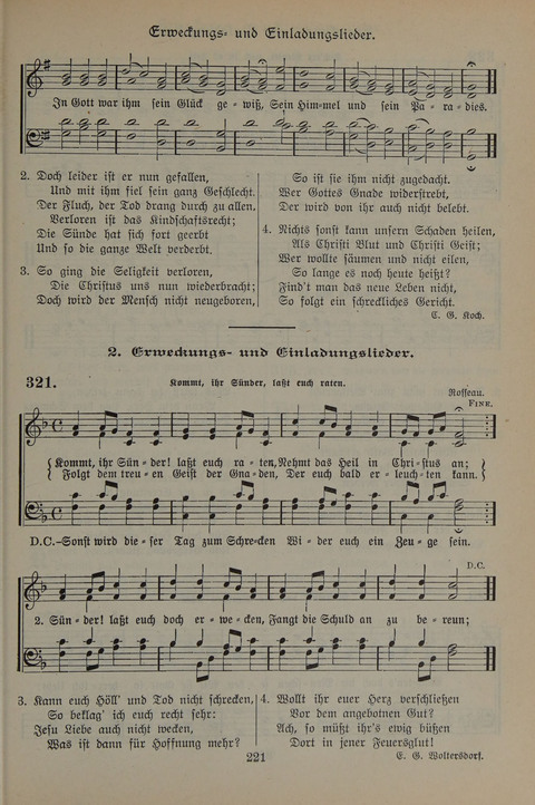 Gesangbuch der Evangelischen Gemeinschaft: für öffentlichen und häuslichen Gottesdient page 221