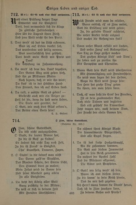 Gesangbuch der Evangelischen Gemeinschaft: für öffentlichen und häuslichen Gottesdient page 463