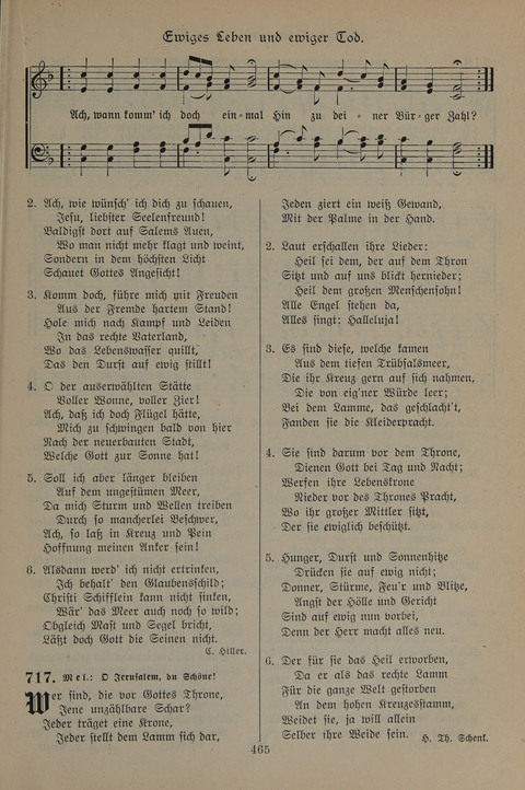 Gesangbuch der Evangelischen Gemeinschaft: für öffentlichen und häuslichen Gottesdient page 465