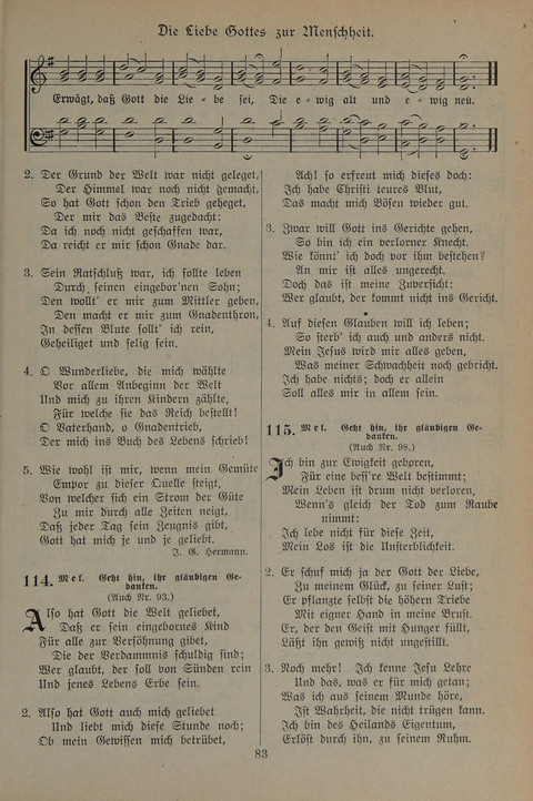 Gesangbuch der Evangelischen Gemeinschaft: für öffentlichen und häuslichen Gottesdient page 83