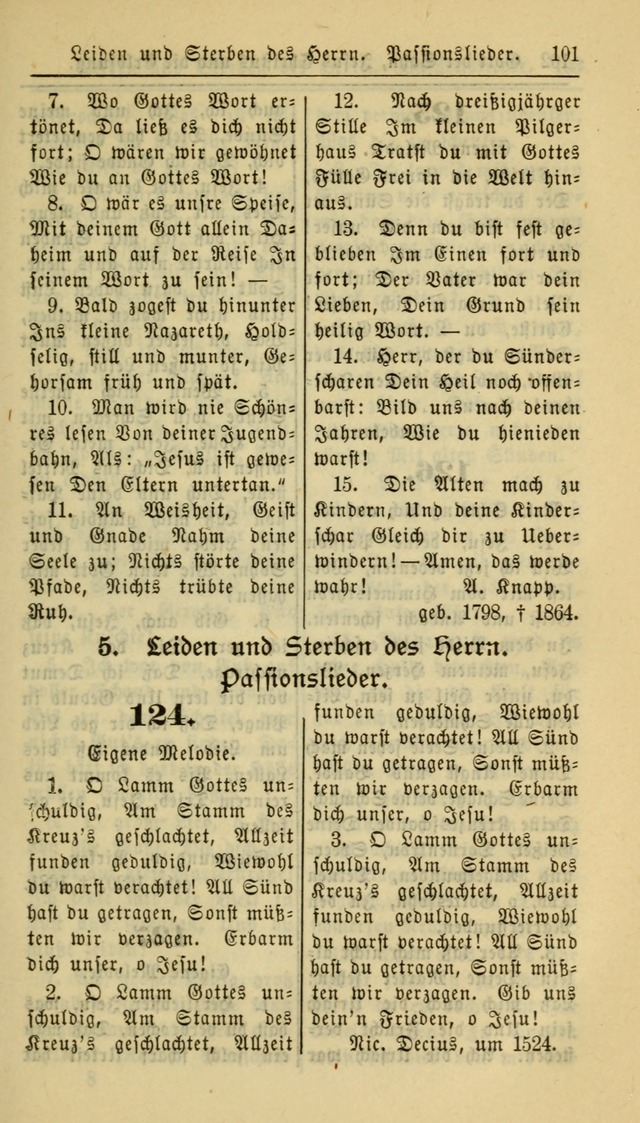 Gesangbuch der Evangelischen Kirche: herausgegeben von der Deutschen Evangelischen Synode von Nord-Amerika page 101