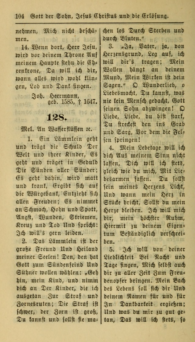 Gesangbuch der Evangelischen Kirche: herausgegeben von der Deutschen Evangelischen Synode von Nord-Amerika page 104