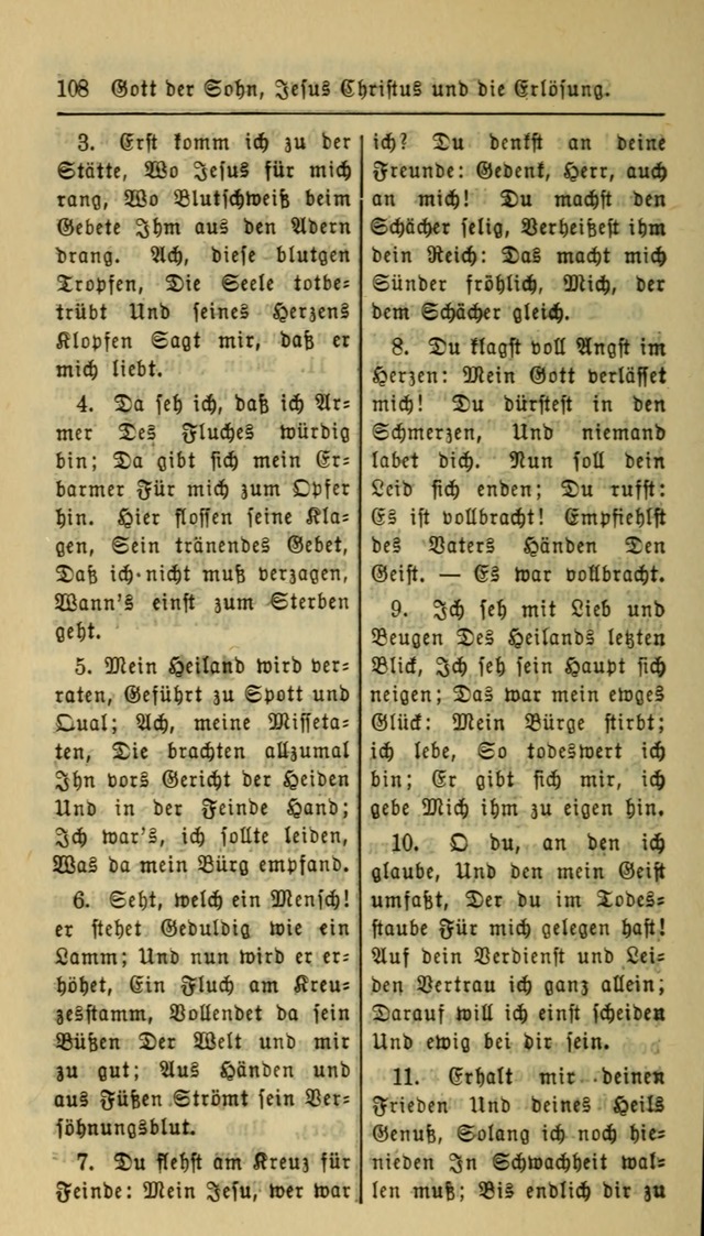 Gesangbuch der Evangelischen Kirche: herausgegeben von der Deutschen Evangelischen Synode von Nord-Amerika page 108