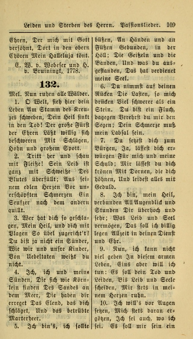 Gesangbuch der Evangelischen Kirche: herausgegeben von der Deutschen Evangelischen Synode von Nord-Amerika page 109