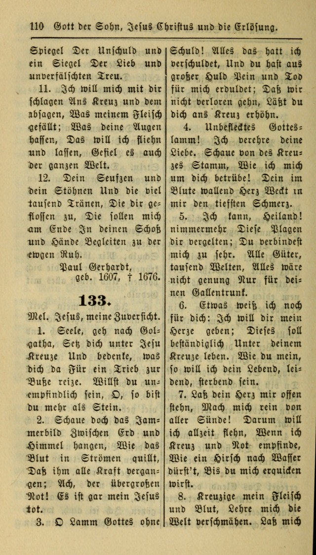 Gesangbuch der Evangelischen Kirche: herausgegeben von der Deutschen Evangelischen Synode von Nord-Amerika page 110