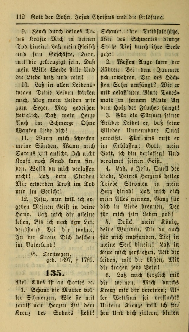 Gesangbuch der Evangelischen Kirche: herausgegeben von der Deutschen Evangelischen Synode von Nord-Amerika page 112