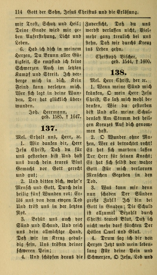 Gesangbuch der Evangelischen Kirche: herausgegeben von der Deutschen Evangelischen Synode von Nord-Amerika page 114