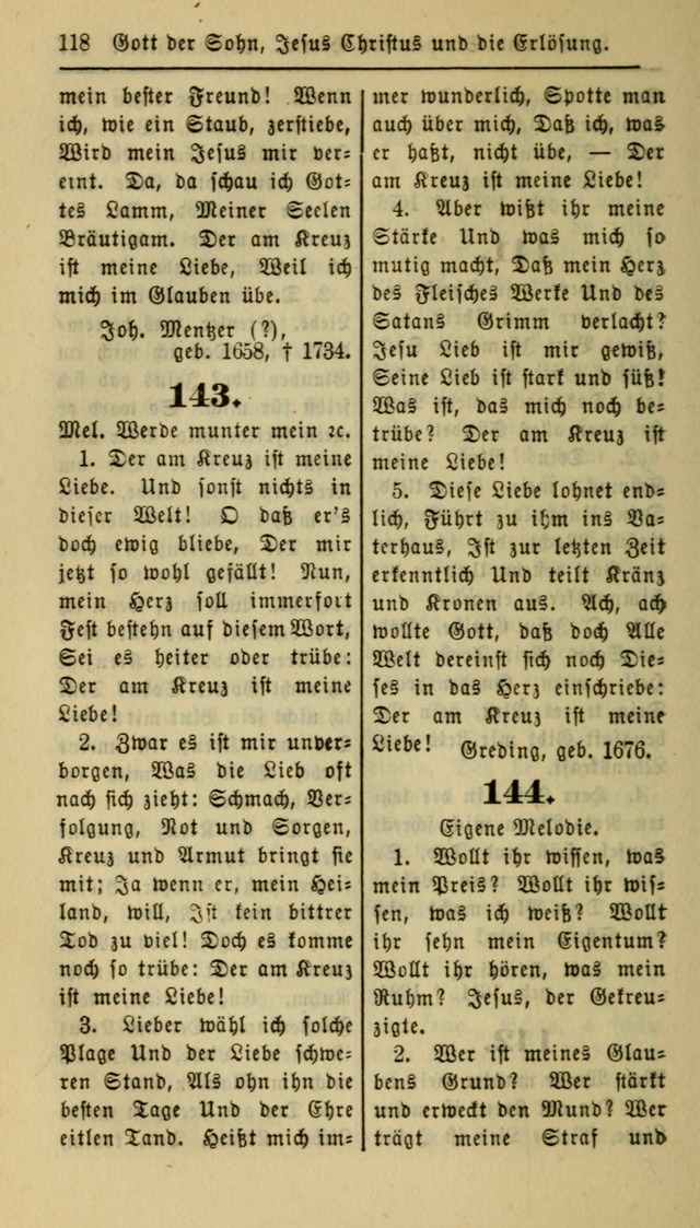 Gesangbuch der Evangelischen Kirche: herausgegeben von der Deutschen Evangelischen Synode von Nord-Amerika page 118