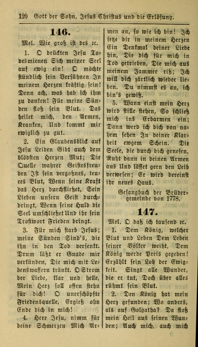 Gesangbuch der Evangelischen Kirche: herausgegeben von der Deutschen Evangelischen Synode von Nord-Amerika page 120