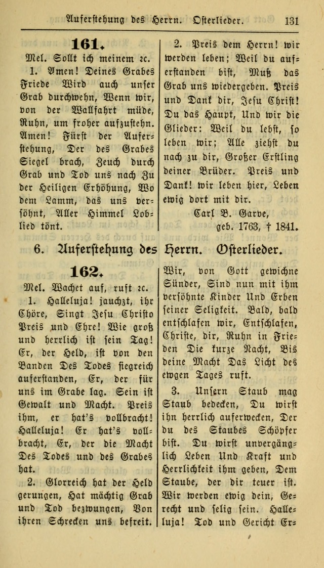 Gesangbuch der Evangelischen Kirche: herausgegeben von der Deutschen Evangelischen Synode von Nord-Amerika page 131